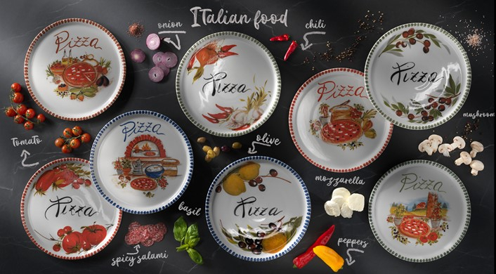 Neue Motive bei den beliebten Porzellan Pizzatellern - Neue Motive bei den beliebten Porzellan Pizzatellern